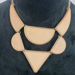 Light pink and gold Geometric shapes Bib Necklace Photo 1