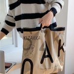 Boutique Korean Vintage Letters Graphic Canvas Tote Bag Photo 1