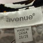 NWT AVENUE WO SIZE 26/28K KNIT DRESS ANIMAL LEAF PRINT CRISS CROSS BACK NEW Black Photo 3