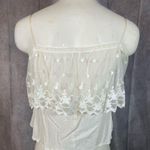 Love Culture  Cream Lace Flowy Crop Top | Size Small Photo 2
