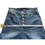 EXPRESS Jeans Womens 6RMOM JEAN Button Fly Denim Blue Dark Pants Super High Rise Photo 4