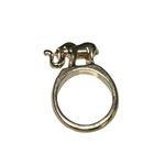 Vintage Elephant Pinky Finger Ring Sz 5 Unique Animal Jewelry Good Fortune Ring Silver Photo 1