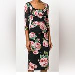 Dolce & Gabbana New  Black Floral Midi Dress Photo 3