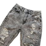 American Eagle  Grey Acid Wash Distressed Mom Jeans, Sz 8 Photo 6