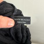 South Beach  Black Textured Swim Cover-Up with Gold Ring Detail Photo 6
