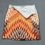 Guess  Skirt Womens M Pencil Straight Mid Rise White Orange Fiery Abstract Sheath Photo 6