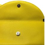 Mainstreet Collection MSC Yellow Green Faux pebble leather clutch wristlet pom p Photo 4