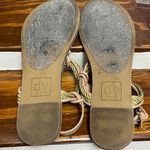 DV by Dolce Vit DV Women's Brown Gold Braid T-Strap Thong Ankle Strap Flat Sandal 7.5 Photo 3