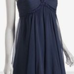 BCBGMAXAZRIA Steel Blue Silk Mini Dress Photo 0