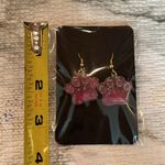 Cat Paws Dangle Earrings Pink Photo 1