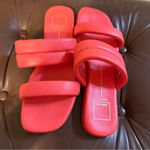 Dolce Vita Adore Slide Sandal Orange Red Leather Coral 8.5 Photo 2