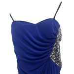 XScape  Crystal Embellished  Strapless  Evening Gown Prom Dress Maxi Blue Size 4 Photo 4