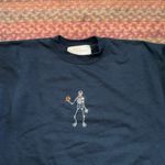 VTG M&C SPORTSWEAR RHINESTONE HALLOWEEN SKELETON BLACK SWEATSHIRT Size M Photo 3