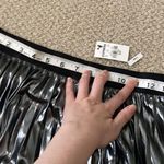 EXPRESS NEW  Metallic Silver Pleated Mini Skirt Elastic Lined Small $88 ASO NWT Photo 9