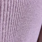 Women’s Sweater Fitted Ribbed Knit Mauve Pink V Neck Possibly Small Photo 2