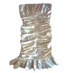 Vintage 80’s Barbiecore prom dress Strapless fitted ruched, dress ruffled hem LG Photo 4