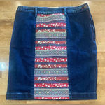 Holding Horses  Anthropologie Women’s‎ Western Denim Skirt w/ Fabric  Size 27 Photo 2