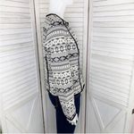 Chico's Chico’s‎ Tribal Fair Isle Southwestern Full Zip Knit Jacket Black Ivory Small Photo 2