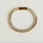 Cubic Zirconia Chain Bracelet | Gold Plated Stainless Steel Photo 3