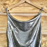 Rare London Urban Outfitters metallic silver formal backless draped dress Photo 5