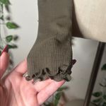 Garage Khaki Green Off The Shoulder Scallop Trimmed Crop Top Photo 2