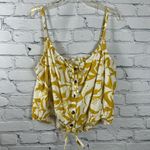 Madewell Tank Top Linen-Blend Meriden Crop Cami Tie Tropicale Floral S/M NWT Photo 3