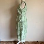 Gianni Bini Light Green Tiered Lace V Neck Midi Dress Photo 6