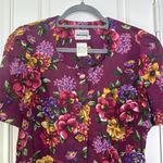 Leslie Fay Vintage 80s floral button down blouse Photo 2