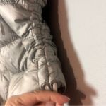 Eddie Bauer  Quilted Down Puffer Vest Gray Silver Metallic Size XS EB550 Hooded Photo 3