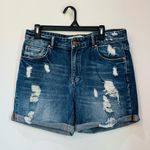 ZARA  denim jean bermuda shorts distressed size 8 Photo 1