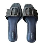 Birdies  Kiwi Slide Sandal in Chocolate Raffia Size 8.5 Putyin Leather Photo 2