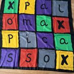 Paloma Picasso Multicolor Graphic Scarf made in Italy Vintage 35”X 35” Red Photo 3