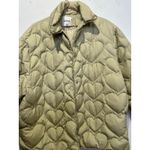 Sandro  Light Sage Gloriana Heart Quilted Puffer Button Up Jacket sz 36 FLAWED Photo 6