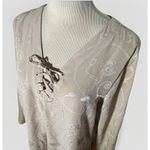 Selene Sport Womens Large Beige Shift Dress Pullover Polyester Floral Embroidery Tan Photo 1