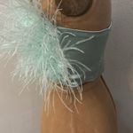 Missguided  Mint Green Feather Strapless Crop Top 6 Coquette Mermaid Fairy Party Photo 4