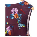 Torrid Shirt Dress Womens 2 Floral Mini Challis Zip Front V Neck Pocket Burgundy Photo 8