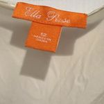 Ella Rose 100% Silk Ivory Blouse Square Neck Black Bow Size 12 Photo 2