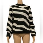 Who What Wear  Mock Neck Animal Print Pullover Sweater Black & White Size S Photo 1