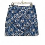 Talbots  Blue Floral Bandana Mini Pencil Skirt Sz 10 Photo 1