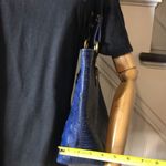 Brahmin  Blue Crocodile Leather Top Zipper Closure Shoulder Bag Photo 14