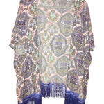 Victoria's Secret  Kimono Coverup Fringe‎ Paisley Pink & Purple medium/large Photo 0