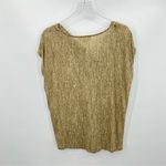 Michael Kors Michael tan striped twist front ruched cap sleeve V neck blouse XL Photo 2