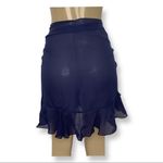 Zuliana One Size Blue Ruffle Trim Long Sarong Skirt. Made in USA. New With Tags Photo 2