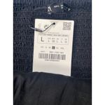 ZARA  Black Smocked Ruffle Leaf Pattern Cropped Tube Top Blouse L Photo 2