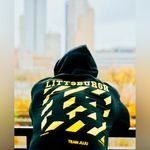 Team Juju Littsburg Black Graphic Unisex Hoodie Size S Yellow Photo 1