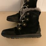 Sorel women black suede fur explorer Joan waterproof boots size 8.5 Photo 11