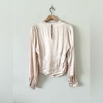 ASTR NWT  The Label Lilith Long Sleeve Cowl Neck Satin Blouse in Champagne - L Photo 5