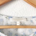 Love Shack Fancy Goldie Long Sleeve Button Down Blouse in White Floral Photo 2