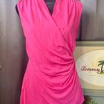 Tommy Bahama Tambour Sleeveless Shirred Faux Wrap Top - Rose Bed - XL - NWT Photo 0