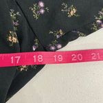 American Eagle  SZ Large Ditsy Black Floral Dress Purple Ruffle Bell Sleeves Boho Photo 5